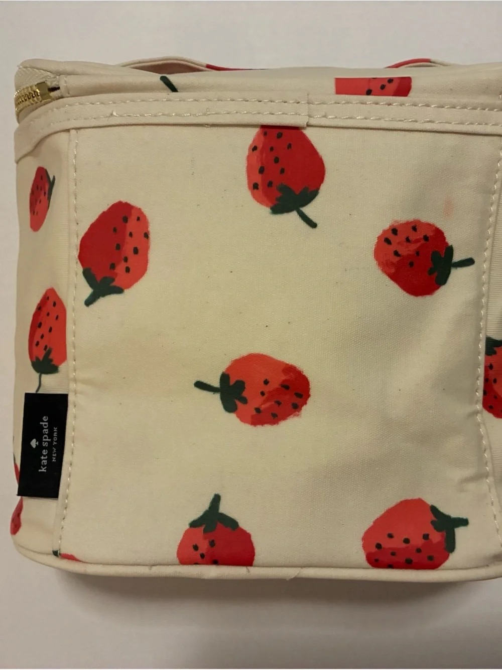 kate spade Cream Cosmetic Pouch with Strawberry Print